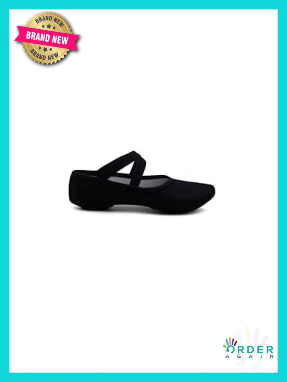 4-Way Stretch Canvas Split-Sole Ballet Shoe with Suede Patches